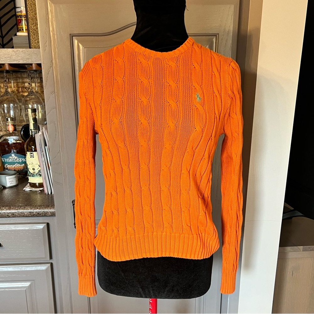 Polo by Ralph Lauren Orange Cable Knit Sweater